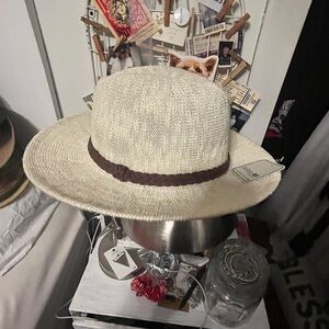 San Diego Hat Company Beige/cream Hat with Brown Band